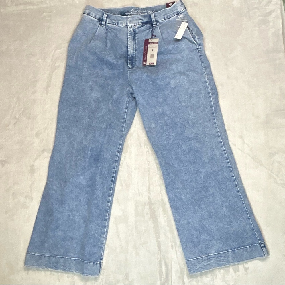 Gloria Vanderbilt Wide Leg Stretch Jeans Size 14 Medium Wash Vintage Inspired